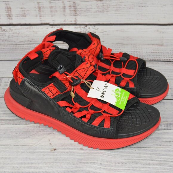 ONCAI Hiking Sandals for Men Arch Support Walking Size 11.5 Red Black NEW w/ BOX - Picture 1 of 16